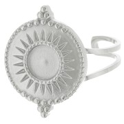 Anello etnico regolabile per cabochon da 6 mm - Acciaio inossidabile 316L x1|raw }}