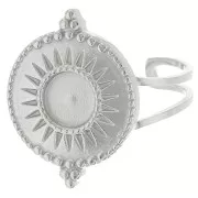 Anello etnico regolabile per cabochon da 6 mm - Acciaio inossidabile 316L x1