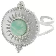 Anello etnico regolabile per cabochon da 6 mm - Acciaio inossidabile 316L x1