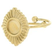 Anello etnico regolabile per cabochon da 6 mm Acciaio inossidabile 316L dorato x1|raw }}