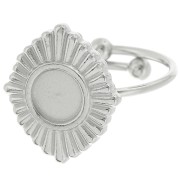 Anello etnico regolabile per cabochon da 6 mm - Acciaio inox 316L x1|raw }}