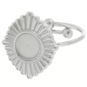 Anello etnico regolabile per cabochon da 6 mm - Acciaio inox 316L x1