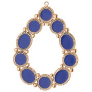 Pendente a goccia 49x37 mm con resina epossidica - Acciaio inossidabile 304 Dorato - Blu scuro
