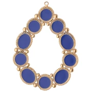 Pendente a goccia 49x37 mm con resina epossidica - Acciaio inossidabile 304 Dorato - Blu scuro