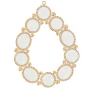 Pendente a goccia 48,5x37 mm con resina epossidica - Acciaio inossidabile 304 Dorato - Crema