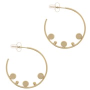 Orecchini cerchio sottile da 29mm per cabochon da 3 x 3mm 316L Acciaio inox x2