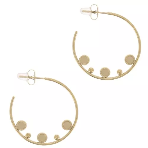 Orecchini cerchio sottile da 29mm per cabochon da 3 x 3mm 316L Acciaio inox x2
