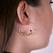 Orecchini cerchio sottile da 29mm per cabochon da 3 x 3mm 316L Acciaio inox x2