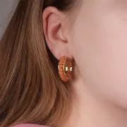 Orecchini cerchio per tessitura 23 mm - Acciaio inossidabile 316L dorato x2