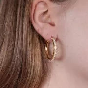Creole da 28 mm per tessitura di perline - Acciaio inox 304 Gold x2