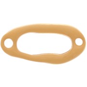 Distanziatore ovale irregolare scavato 24x12 mm e resina epossidica dorata - Ocra