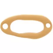 Distanziatore ovale irregolare scavato 24x12 mm e resina epossidica dorata - Ocra