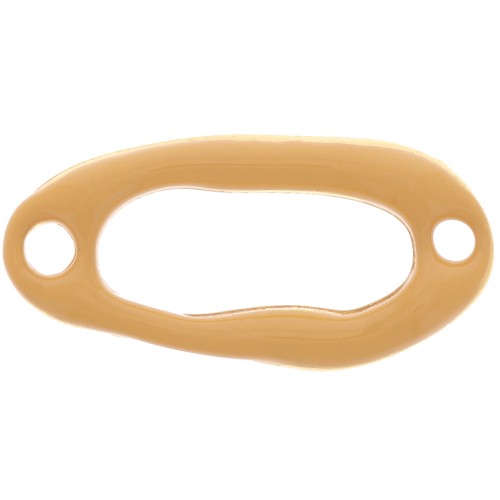 Distanziatore ovale irregolare scavato 24x12 mm e resina epossidica dorata - Ocra