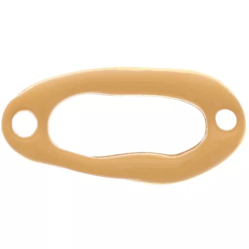 Distanziatore ovale irregolare scavato 24x12 mm e resina epossidica dorata - Ocra