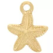 Charm stella marina 15x12 mm - Placcato oro x1