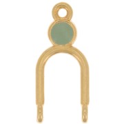 Pendente 24x11mm 2 anelli e resina epossidica Dorata con oro fino - Menta x1