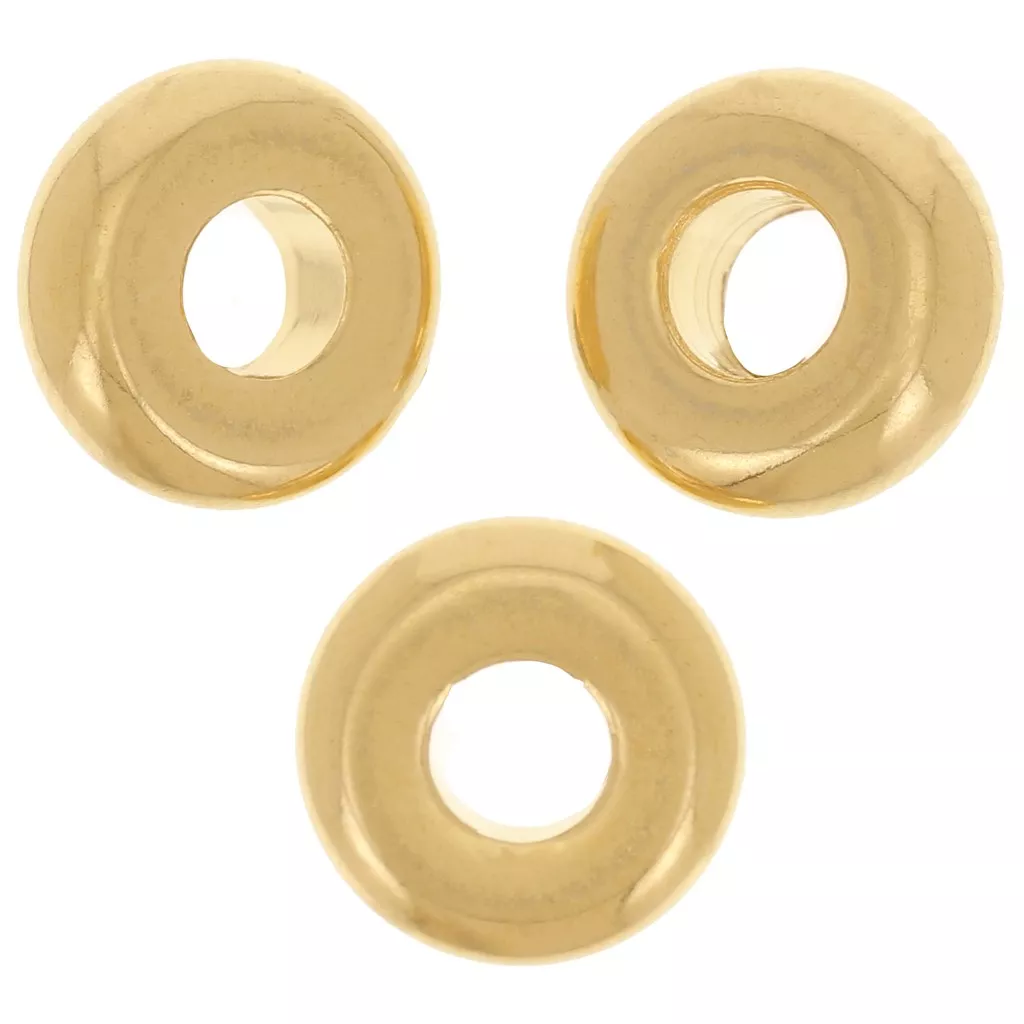 Perline Rondelle Quadrate - Heishi - 4 Mm -Dorato Con Oro Fino X10 P 438021