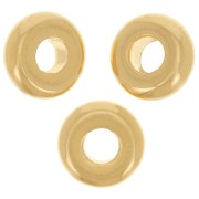 Rondelle lisce 7,5 mm - dorato con oro fino x5