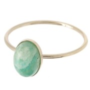 Anello per cabochon 8x6 mm - Misura 51 - gold filled x1