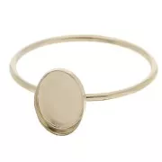 Anello per cabochon 8x6 mm - Misura 54 - gold filled x1