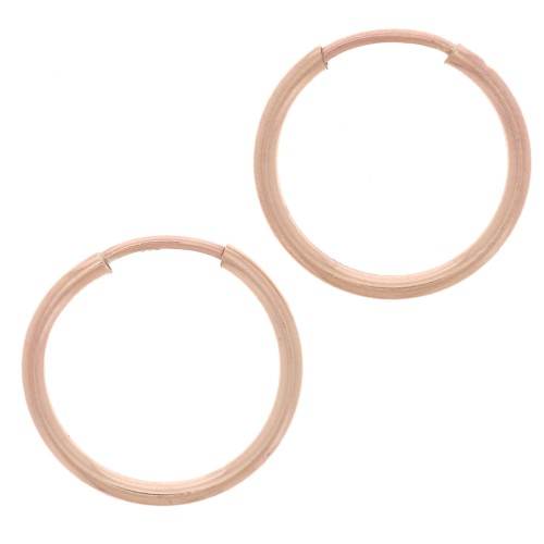 Mini orecchini cerchio 14 mm - gold filled rosa x2