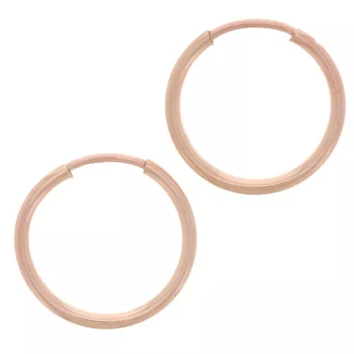 Mini orecchini cerchio 14 mm - gold filled rosa x2