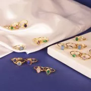 Anello ovale in lapislazzuli - Misura 57 - Dorato con oro fino x1