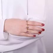 Anello ovale Ametista - Misura 54 Dorato con oro fino x1