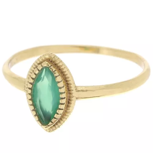 Anello Onice colorato - Misura 52 - Dorato con oro fino x1
