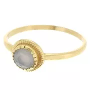 Anello rotondo Calcedoine - Misura 54 -dorato con oro fino x1