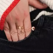 Anello 2 anelli aperti - Misura 57 - acciaio inox 304L x1