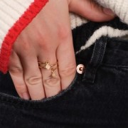 Anello 2 anelli aperti - Misura 61 - Acciaio inossidabile 316L x1