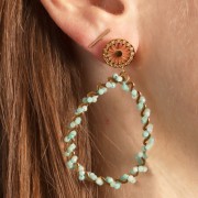 Orecchini perno traforati 12 mm con anello aperto Acciaio inox 316L dorato x2