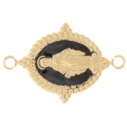 Distanziatore ovale 21x13mm Modello vergine Acciaio inox 316L dorato- Nero x1|raw }}