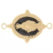 Distanziatore ovale 21x13mm Modello vergine Acciaio inox 316L dorato- Nero x1