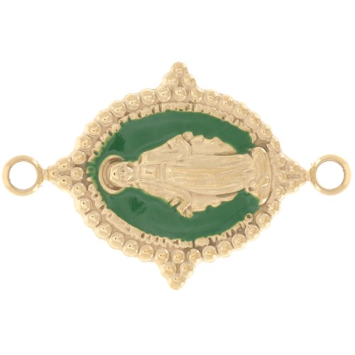 Distanziatore ovale 21x13mm vergine Acciaio inox316L dorato Verde abete x1