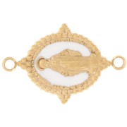 Distanziatore ovale 21x13 mm Vergine - Acciaio inox316L dorato - Bianco x1|raw }}