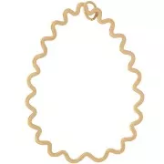 Pendente goccia ondulato 41x31 mm - Acciaio inossidabile 316L dorato x1