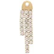 Pendente con frangia di strass 28x6,5mm - Acciaio inossidabile 316L - Cristallo x1|raw }}