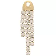 Pendente con frangia di strass 28x6,5mm - Acciaio inossidabile 316L - Cristallo x1