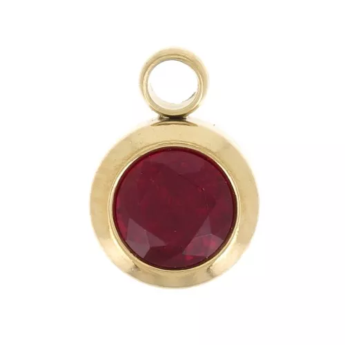 Ciondolo in ossido di zirconio Janvier 6mm 304L acciaio inossidabile Dorato Siam