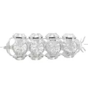 Tubo di perle con cabochon di cristallo Preciosa 20x7 mm - Argento - Cristallo x1