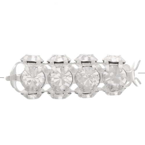 Tubo di perle con cabochon di cristallo Preciosa 20x7 mm - Argento - Cristallo x1