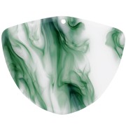 Pendente geometrico in acetato 35x45 mm - Verde scuro marmorizzato - Bianco x1|raw }}