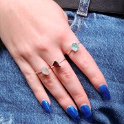 Anello con gemma druzy - Misura 48 - 56 - Argento 925 - Pietra di luna x1