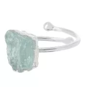 Anello con gemma druzy - Misura da 48 a 56 - Argento 925 - Acquamarina x1