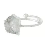 Anello con gemma Druzy - Misura da 48 a 56 - Argento 925 - Cristallo di rocca x1