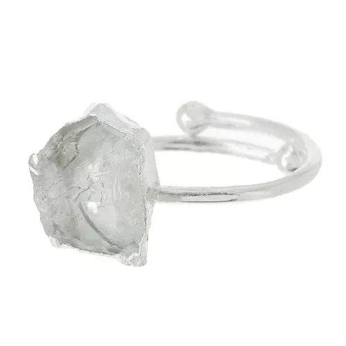Anello con gemma Druzy - Misura da 48 a 56 - Argento 925 - Cristallo di rocca x1