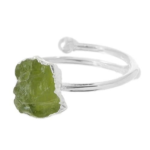 Anello con gemma druzy - Misura 48 - 56 - Argento 925 - Peridoto x1