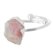 Anello con gemma druzy - Misura 48 - 56 - Argento 925 - Opale rosa x1|raw }}